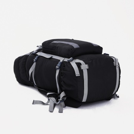 Tourist backpack, TAIF, 80 l, cord department, outer pocket, 2 side nets, black/gray color-2