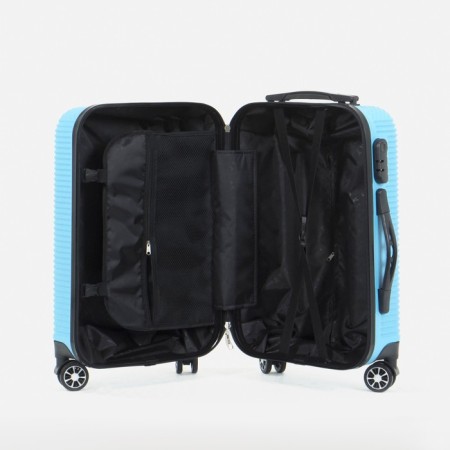 Small 20 suitcase, "Cartes factory", lightning department, code castle, 4 wheels, blue color-3