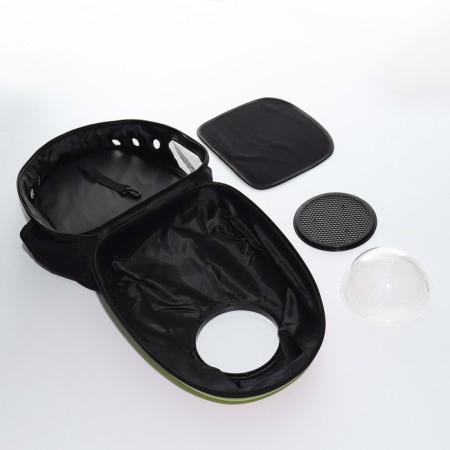 A backpack for carrying animals with a viewing window, 32 x 25 x 42 cm, green-9