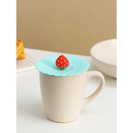 Silicone lid Silicone shade "Strawberry", d = 11 cm, mint color-3