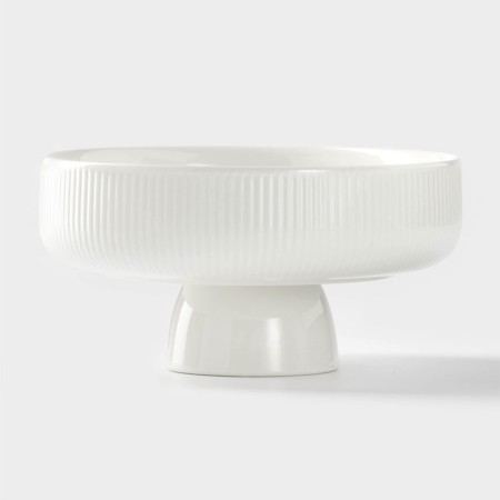Ceramic dish for fruits, d = 15.5 cm, white color-1