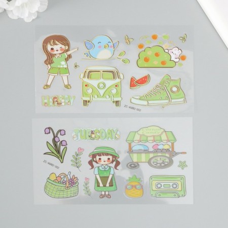 Plastic sticker "Child" mix set 6 sheets and blade1,5x16.5 cm-5