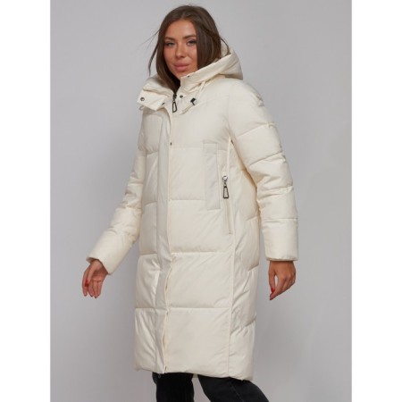 Coat insulated winter female, size 42, light-beige color-6