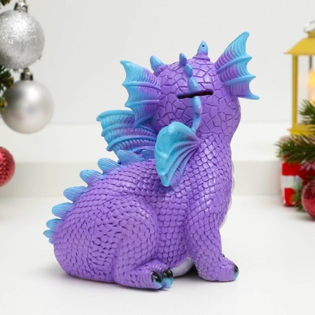 Piggy bank "Drakosh" Violet, 15.5x13x16cm-2