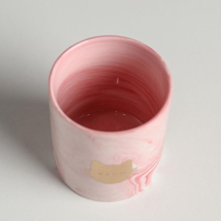 Ceramic glass with embossing, "meow", 8 x 9.5 cm-4