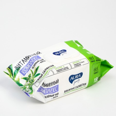 Wet Aura Family napkins with antibacterial effect Big-Pack 180 pcs.-10