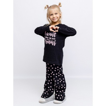 Children's kit: T -shirt, trousers, height 104 cm, black color