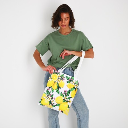 Bag Schoper "Lemons" 35x0.5x40 cm, Department without lightning, without lining, white-8