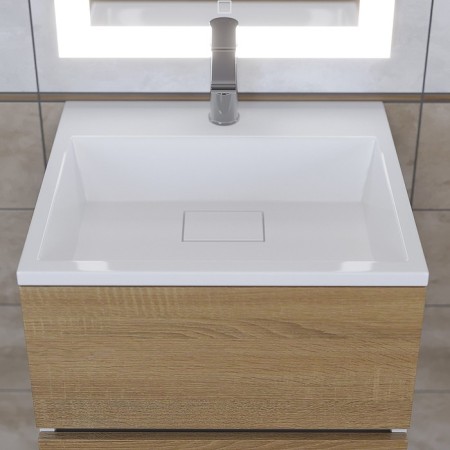 Tumbling under the Uperwood Barsa sink, 50 cm, suspended, white/oak sonom-5