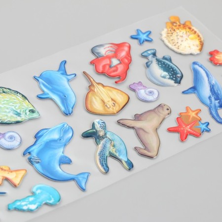 Plastic sticker "Pigamal. Sea residents" 9.5x24.5 cm-2