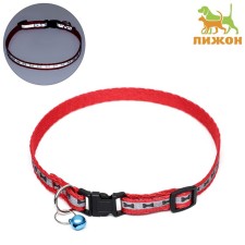 The collar of a reflective with paws 30 x 1 cm, kapron, mix of flowers