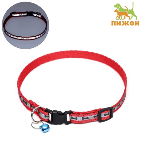 The collar of a reflective with paws 30 x 1 cm, kapron, mix of flowers