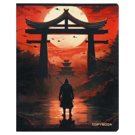 Notebook of 48 sheets in a cage on a clip "Samurai", cover coated cardboard, twin-fluid, UF-flus, OFSET block, mix-4