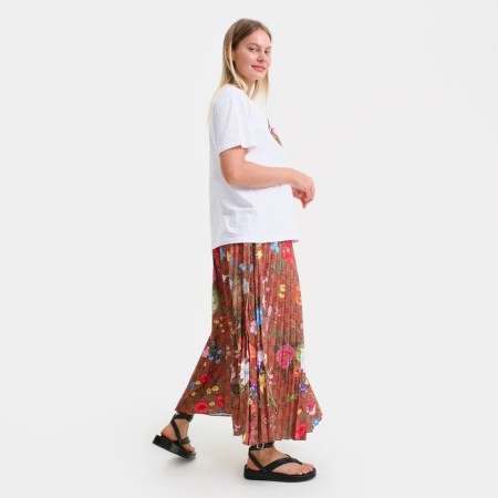 Women's costume (T -shirt/skirt), white/brown color, one size size-1