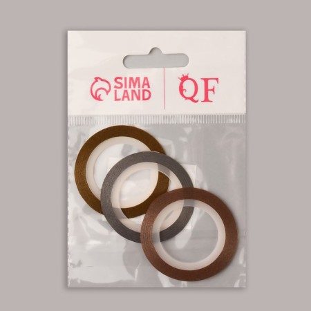 Blear tape for decor "Squeezes", 3 pcs, 1 mm, 18 m, bronze/silver/gold color-3