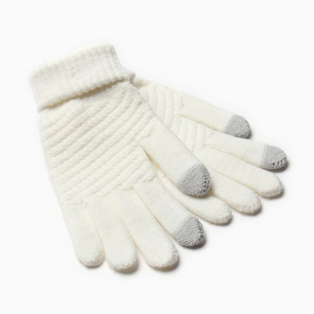 Women's gloves minku 21 cm white-4