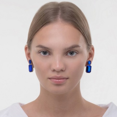 Clips "Party" Rombs, blue color in silver-2