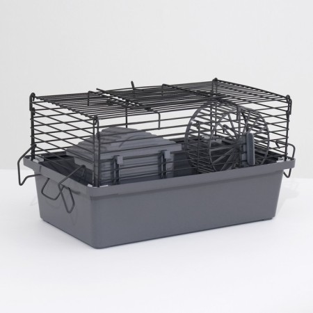 Mini cell for rodents "Pijon" No. 1-1, with filling, 27 x 15 x 13 cm, gray-5