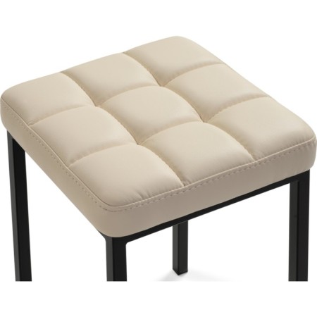 Baya Metal/Eco -leather stool, black/beige 35x35x45 cm-2