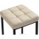 Baya Metal/Eco -leather stool, black/beige 35x35x45 cm