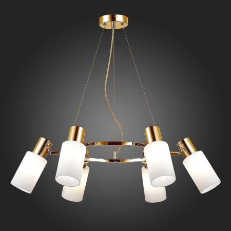 Suspended EVOLUCE lamp. Sle1139-303-06. Gessi. 6x60 watts, E14, 72x72x19 cm, brass color-2