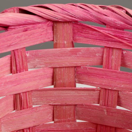 Wicker basket, D13 x H9.5/28cm, bamboo, light pink-3