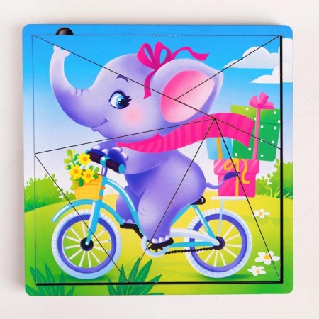 Puzzle split "animal zoo", 3 pictures in the frame-1