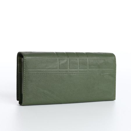 Women's wallet on magnet, green color-1
