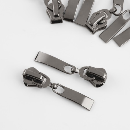 Automatic castle for lightning "Tractor", No. 5, 10 pcs, color black nickel