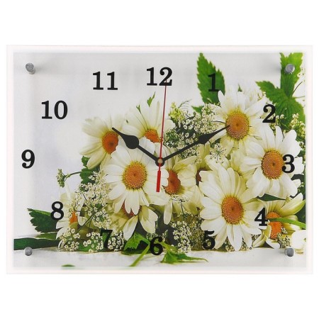 Carty clock is wall-mounted, interior "chamomiles", silent, 30 x 40 cm