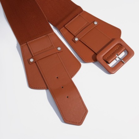 Women's belt, width 7.5 cm, metal buckle, redhead red-2
