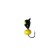 Mormyshka drop black, lime eyes + ball Granen yellow 1.1 g