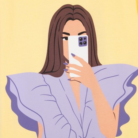 Футболка для девочки KAFTAN "Selfie", рост 164-170, цвет жёлтый-8