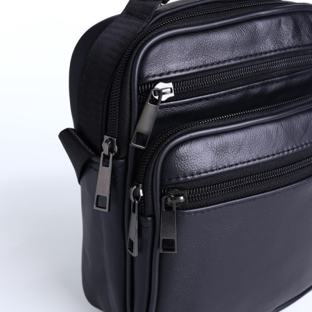 Male bag on lightning, long belt, black color-3