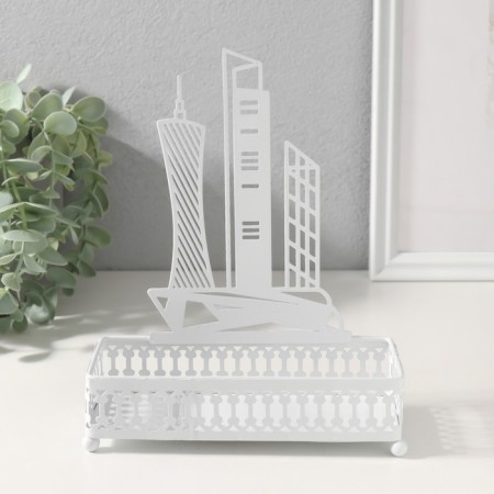 Standing interior metal "City" White 6.3x14.5x18.5 cm