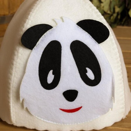 Bath cap with children's applique "Pandochka" felt-3