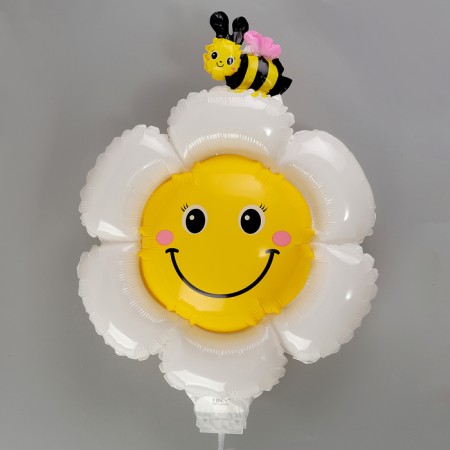 Polymer ball 16 "" White chamomile with a bee ", with a wand