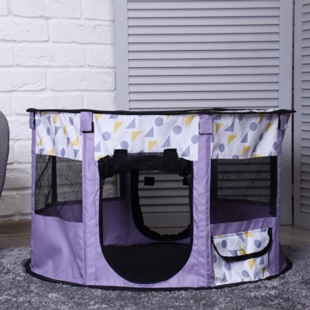 An animals aviary, a tent with a pattern, round, 70 x 40 cm, purple-4