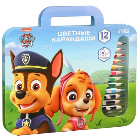 Colored pencils, 12 colors, trihedral, puppy patrol-2