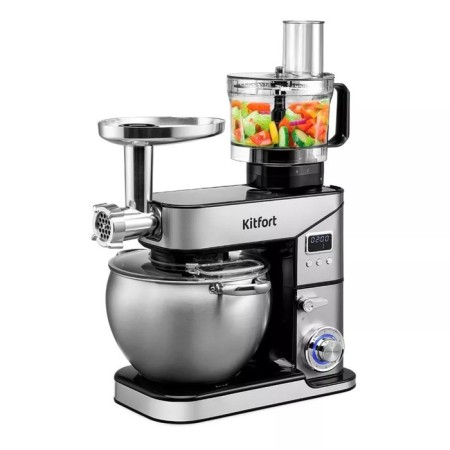 Mixer KitFort KT-3413, Planetary, 2000 W, 10/2/1.5 L, 6 speeds, silver