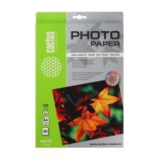 Photo paper for jet printing A4, 50 sheets Cactus, 190 g/m2, one -sided, matte
