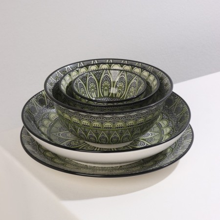 Plate ceramic deep shade "Mirsoole", d = 21 cm, green color-7