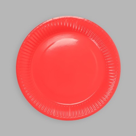 Plate plate single -toned paper, red color (18 cm)-2