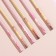 Set of candles in the cake, 6 pieces "Happy", 17 cm, gold with pink