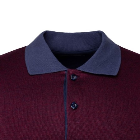 Male polo with long sleeve, burgundy color, size 44 (s)-6