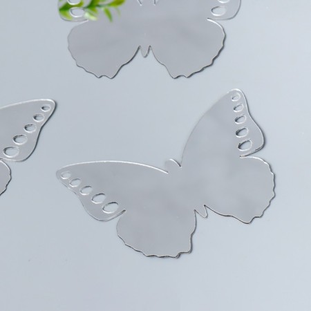 Interior mirror sticker "Openwork" set 3 pcs silver 11x7.5 cm-1