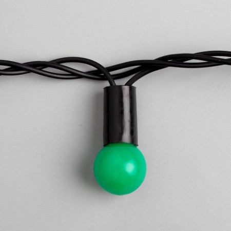 Garland “thread” 10 m with nozzles “balls 1.5 cm”, IP44, dark thread, 100 LED, green glow, 8 modes, 220 V-5