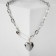 Piece "chain" heart on a pin, color silver, 50 cm