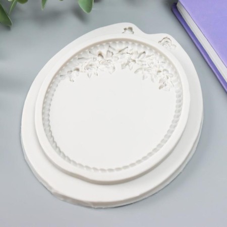 Mold Silicon "Frame with roses" 11x9x1.2 cm-1