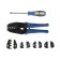 Press and tundra bag, 5 matrices + screwdriver, for testing wire tips